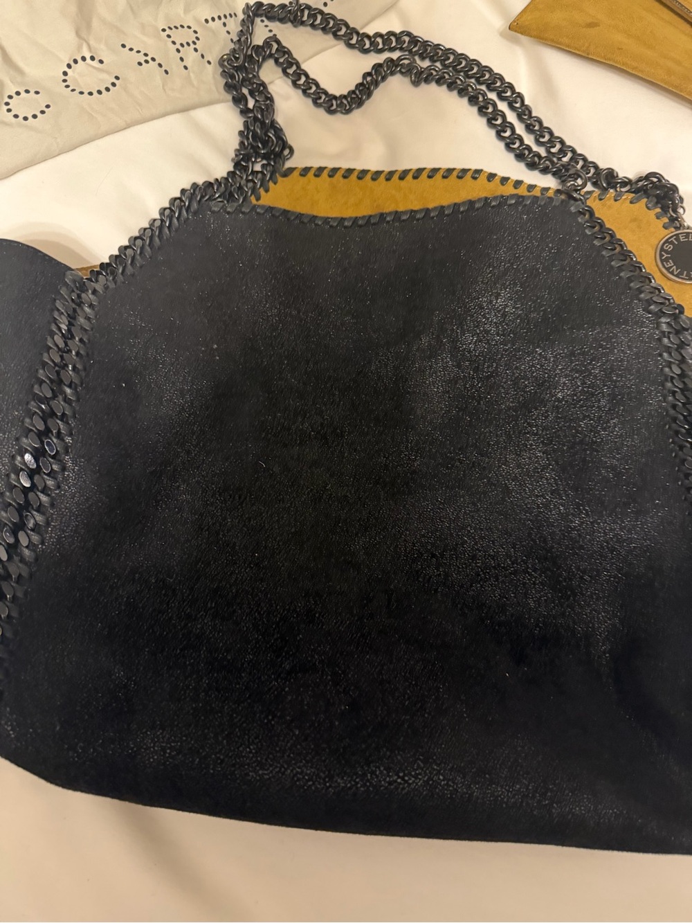 Black and mustard STELLA MCCARTNEY Falabella Tote with pouch and dust bag - Picture 3 of 7